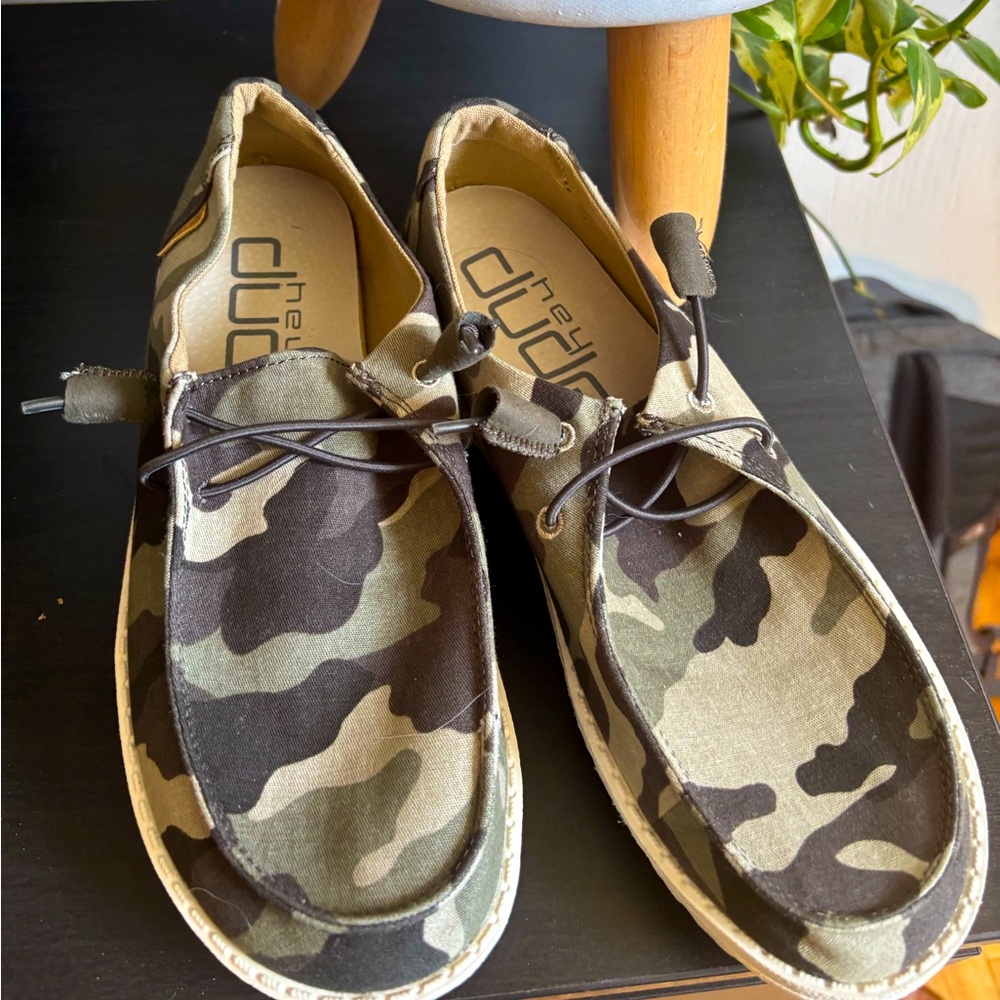 Hey Dude camo loafers